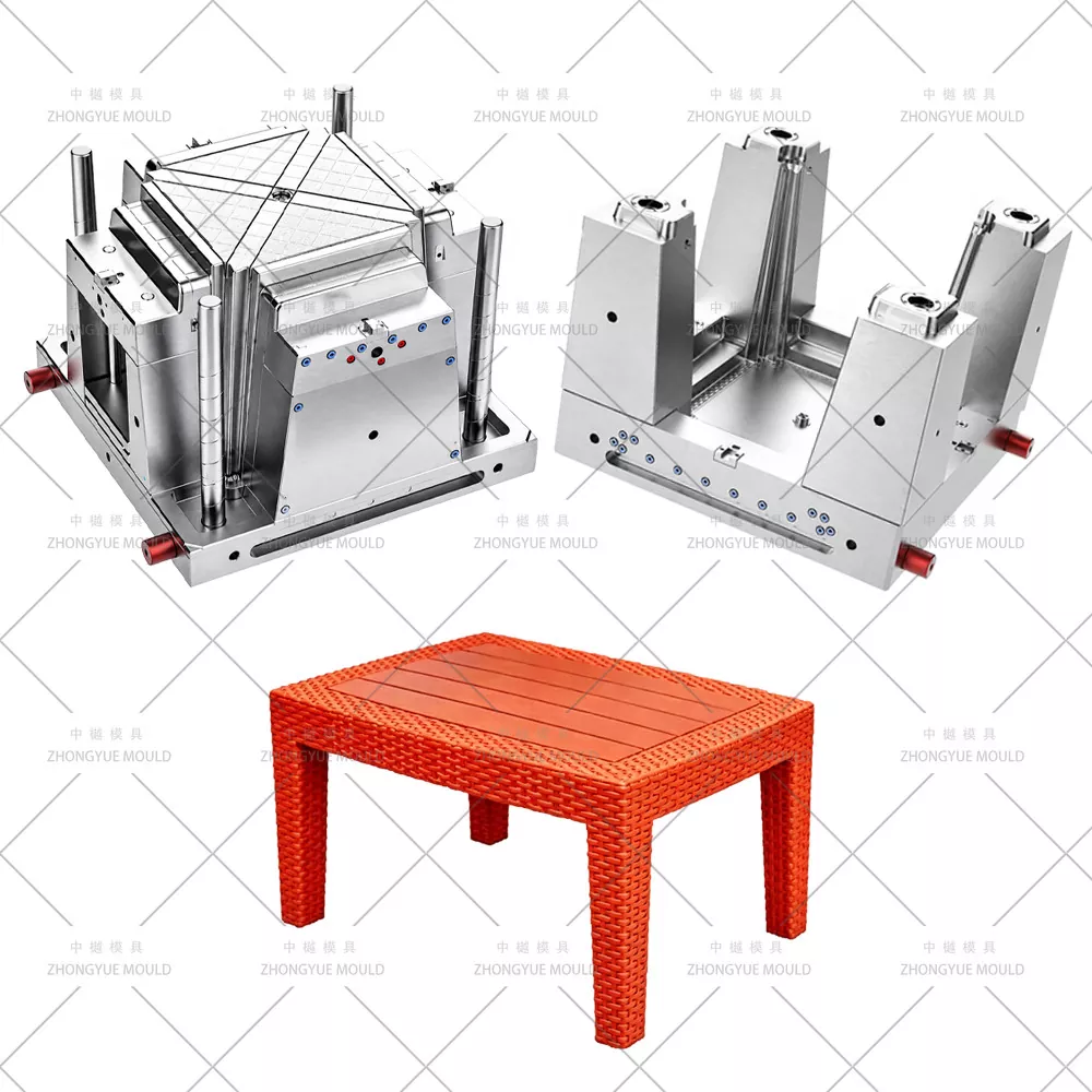 Molde de mesa de vime baixo de plástico