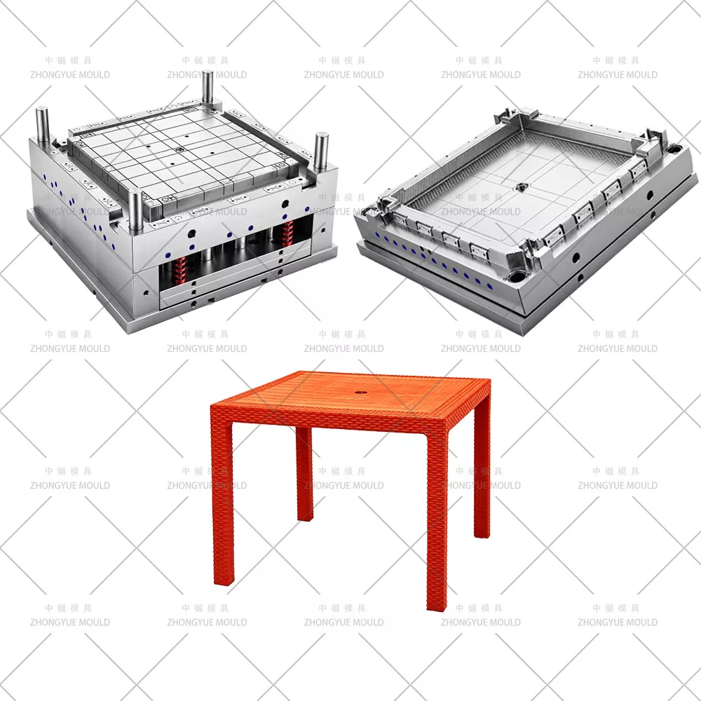 Molde de superfície de mesa de vime dividido em plástico